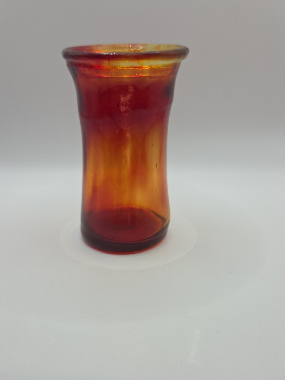 Amber Blown Glass 5 Inch Vase. Vintage